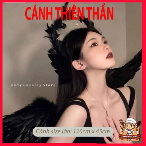 Cánh Thiên Thần Trắng Kèm Băng Đô Lông Vũ - Phụ Kiện Thời Trang Dành Cho Chụp Hình Concept Thiên Thần, Ác Quỷ