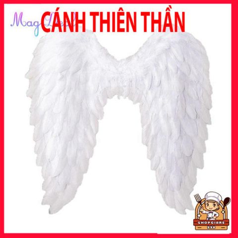 Cánh Thiên Thần Lông Vũ Trắng 3D - Phụ Kiện Cosplay Halloween Hóa Trang Độc Đáo Cho Tiệc Tùng và Biểu Diễn