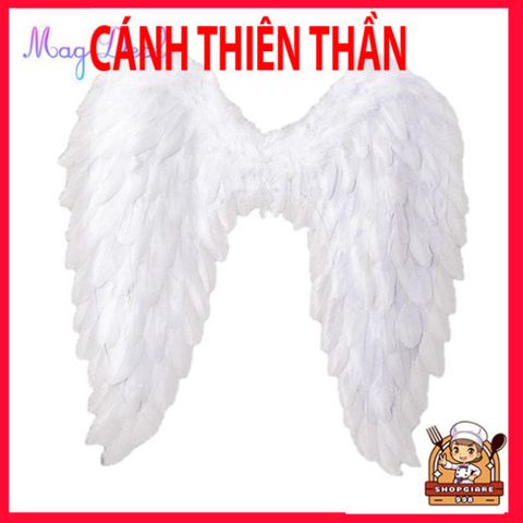 Cánh Thiên Thần Lông Vũ Trắng 3D - Phụ Kiện Cosplay Halloween Hóa Trang Độc Đáo Cho Tiệc Tùng và Biểu Diễn