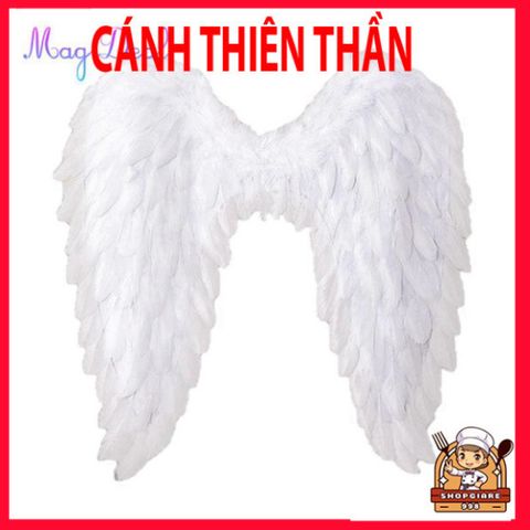 Cánh Thiên Thần Lông Vũ Trắng 3D - Phụ Kiện Cosplay Halloween Hóa Trang Độc Đáo Cho Tiệc Tùng và Biểu Diễn