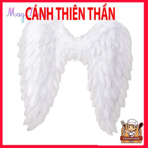 Cánh Thiên Thần Lông Vũ Trắng 3D - Phụ Kiện Cosplay Halloween Hóa Trang Độc Đáo Cho Tiệc Tùng và Biểu Diễn