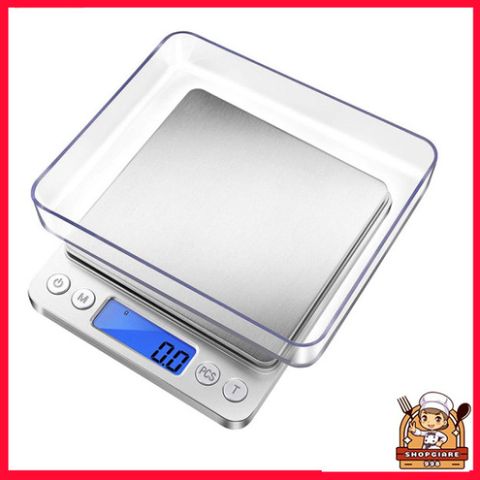 Cân Điện Tử Để Bàn 3KG 5KG - Cân Điện Tử Chính Xác Cho Nhà Bếp, Kèm Pin - Cân Thực Phẩm, Gia Vị, Bột, Gạo