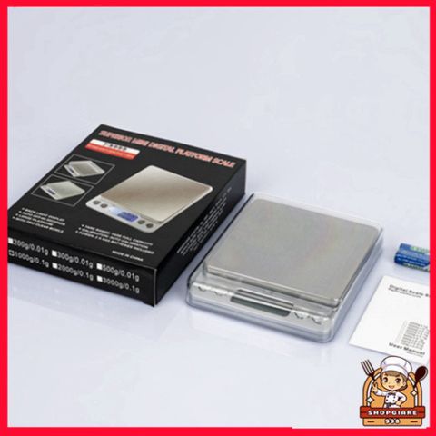 Cân Điện Tử Để Bàn 3KG 5KG - Cân Điện Tử Chính Xác Cho Nhà Bếp, Kèm Pin - Cân Thực Phẩm, Gia Vị, Bột, Gạo