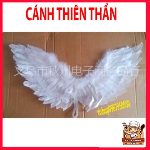 Cánh Thiên Thần Hóa Trang Trắng Cho Bé Gái - Lông Vũ Tự Nhiên, Phù Hợp Mọi Dịp Tiệc Halloween, Giáng Sinh, Cosplay