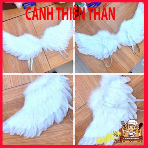 Cánh Thiên Thần Hóa Trang Trắng Cho Bé Gái - Lông Vũ Tự Nhiên, Phù Hợp Mọi Dịp Tiệc Halloween, Giáng Sinh, Cosplay