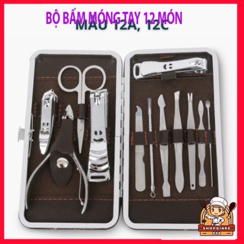 Bộ dụng cụ cắt bấm dũa móng tay chân 12 món thép không gỉ Sandrine BMT2 - Chăm sóc cá nhân cao cấp, tiện lợi cho gia đình