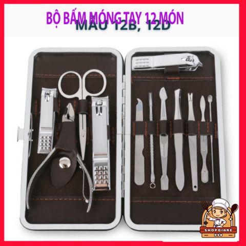 Bộ dụng cụ cắt bấm dũa móng tay chân 12 món thép không gỉ Sandrine BMT2 - Chăm sóc cá nhân cao cấp, tiện lợi cho gia đình
