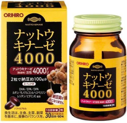Viên uống Orihiro Nattokinase 4000FU Hỗ Trợ Phòng Ngừa Tai Biến - Giải Pháp Dinh Dưỡng Từ Nhật Bản, 60 Viên