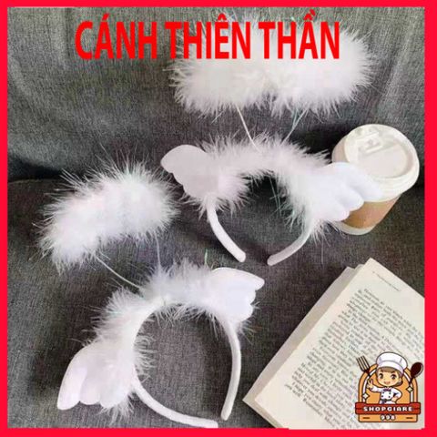 Bộ Cánh Thiên Thần Lông Vũ Trắng - Phụ Kiện Biểu Diễn Cosplay, Gậy và Băng Đô Cho Buổi Lễ Hội hoặc Chụp Ảnh