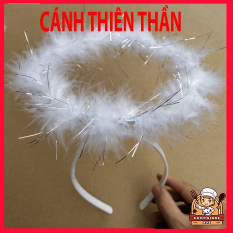 Bộ Cánh Thiên Thần Lông Vũ Trắng - Phụ Kiện Biểu Diễn Cosplay, Gậy và Băng Đô Cho Buổi Lễ Hội hoặc Chụp Ảnh