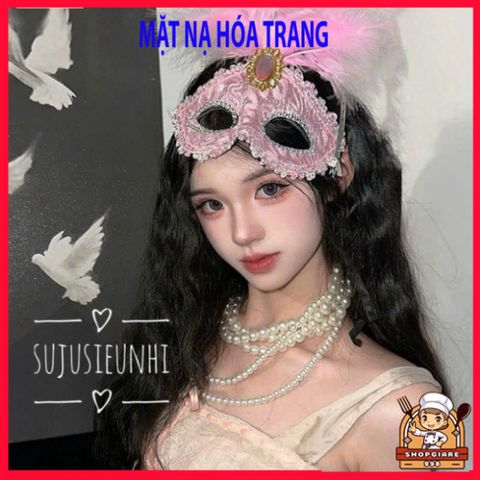 Mặt Nạ Venesian Nam Tước & Công Nương - Phụ Kiện Halloween, Dạ Hội, Khiêu Vũ - Đen Trắng, Thời Trang Độc Đáo