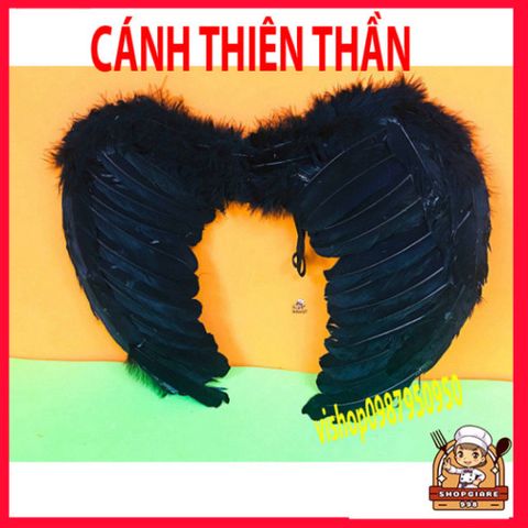 Bộ cánh lông vũ đen trắng Qurange cho người lớn và trẻ em - Món quà sinh nhật cosplay độc đáo, phụ kiện thời trang ấn tượng