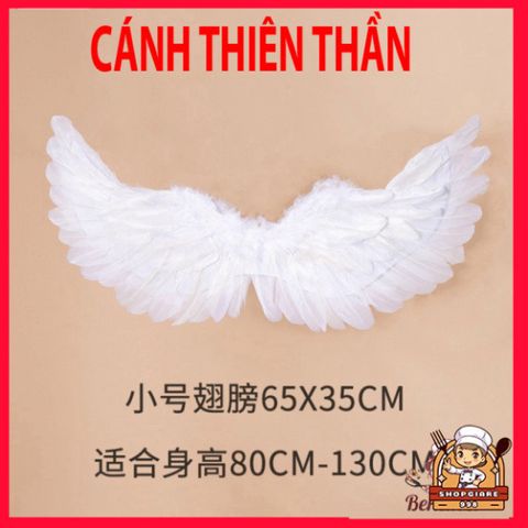Đôi Cánh Thiên Thần Lông Vũ Trắng - Phụ Kiện Nhập Vai Cho Người Lớn, Dành Cho Lễ Hội Halloween Và Chụp Hình Thú Vị
