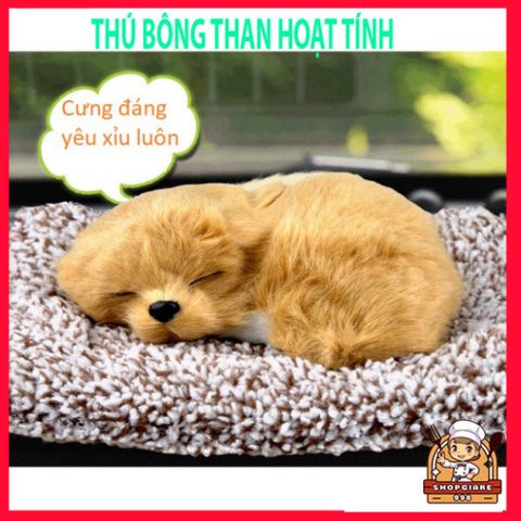 Thú bông trang trí ô tô chó mèo gấu 99% giống thật - Lõi than hoạt tính khử mùi, tạo không khí trong lành cho xe hơi