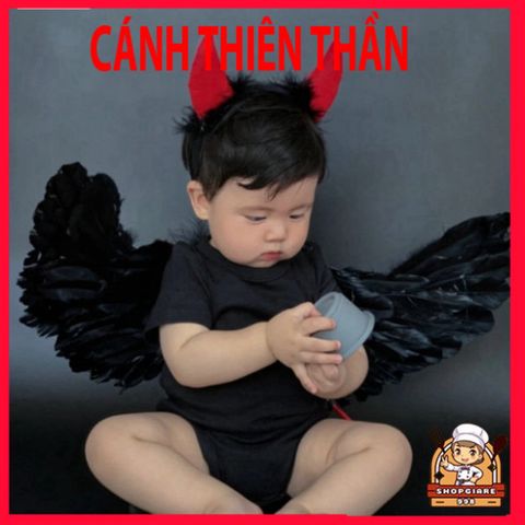 Đôi Cánh Thiên Thần Lông Vũ Trắng - Bộ Phụ Kiện Hóa Trang Công Chúa, Halloween, Trung Thu - Đồ Chơi Thời Trang Trẻ Em