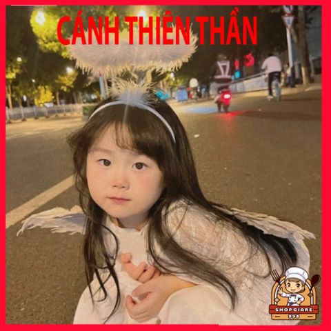 Đôi Cánh Thiên Thần Lông Vũ Trắng - Bộ Phụ Kiện Hóa Trang Công Chúa, Halloween, Trung Thu - Đồ Chơi Thời Trang Trẻ Em