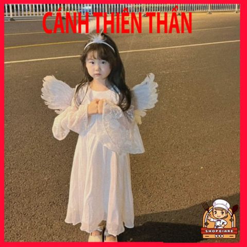 Đôi Cánh Thiên Thần Lông Vũ Trắng - Bộ Phụ Kiện Hóa Trang Công Chúa, Halloween, Trung Thu - Đồ Chơi Thời Trang Trẻ Em