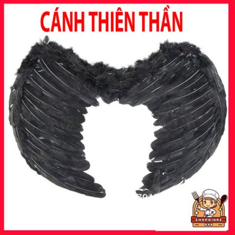 Cánh Thiên Thần Cosplay Lông Vũ Đen Trắng Cho Người Lớn và Trẻ Em - Phụ Kiện Hóa Trang Tưng Bừng Dịp Lễ Hội
