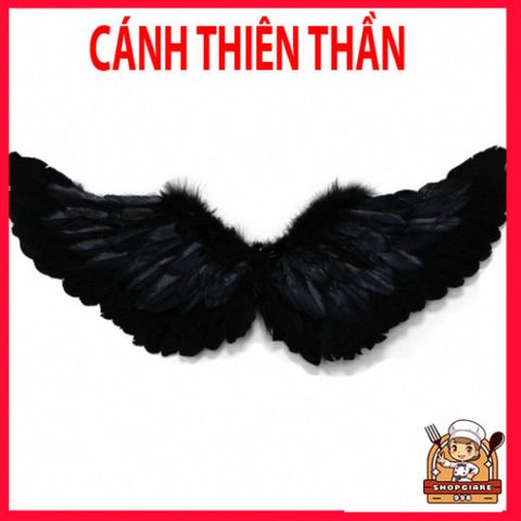 Cánh Thiên Thần Cosplay Lông Vũ Đen Trắng Cho Người Lớn và Trẻ Em - Phụ Kiện Hóa Trang Tưng Bừng Dịp Lễ Hội