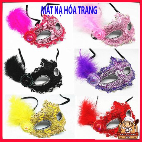 Mặt Nạ Lông Vũ Công Chúa - Mặt Nạ Che Nửa Mặt Dành Cho Tiệc Halloween, Valentine và Lễ Hội Giáng Sinh