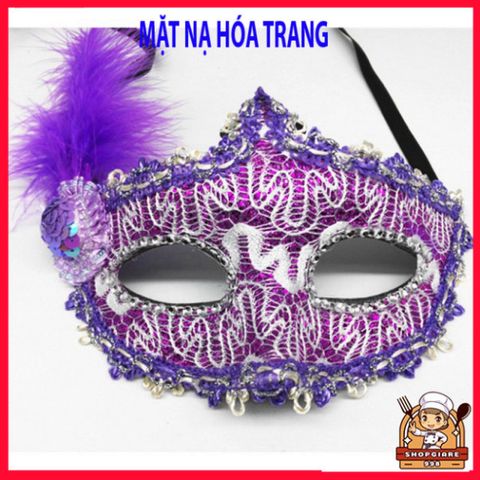 Mặt Nạ Lông Vũ Công Chúa - Mặt Nạ Che Nửa Mặt Dành Cho Tiệc Halloween, Valentine và Lễ Hội Giáng Sinh
