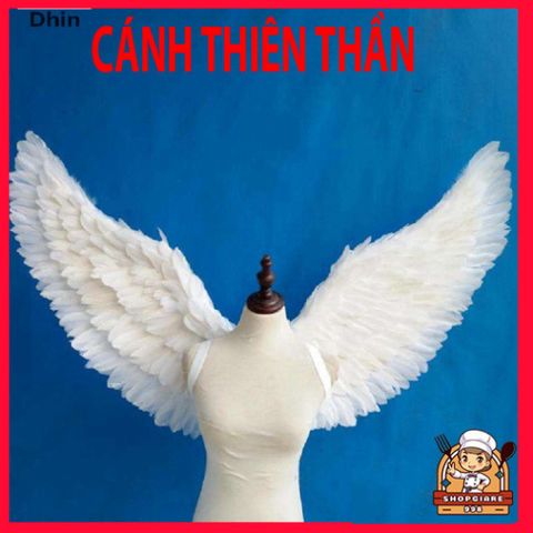 Cánh Lông Vũ Trẻ Em Trắng - Đạo Cụ Tiệc Tùng Hóa Trang, Dễ Dàng Mang Theo, An Toàn, Thân Thiện Với Môi Trường