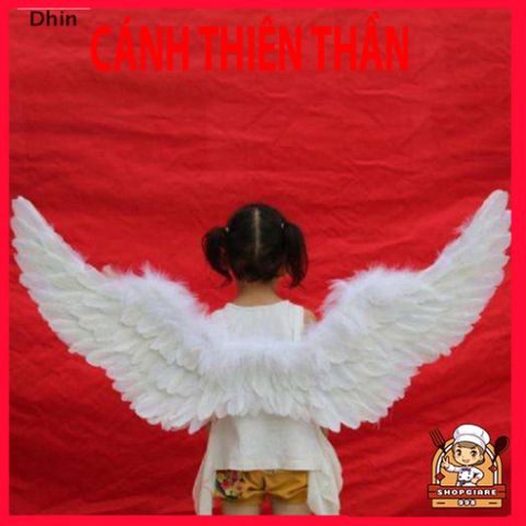 Cánh Lông Vũ Trẻ Em Trắng - Đạo Cụ Tiệc Tùng Hóa Trang, Dễ Dàng Mang Theo, An Toàn, Thân Thiện Với Môi Trường