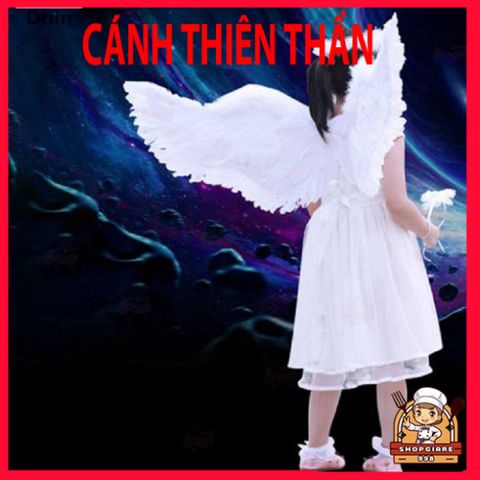 Cánh Lông Vũ Trẻ Em Trắng - Đạo Cụ Tiệc Tùng Hóa Trang, Dễ Dàng Mang Theo, An Toàn, Thân Thiện Với Môi Trường