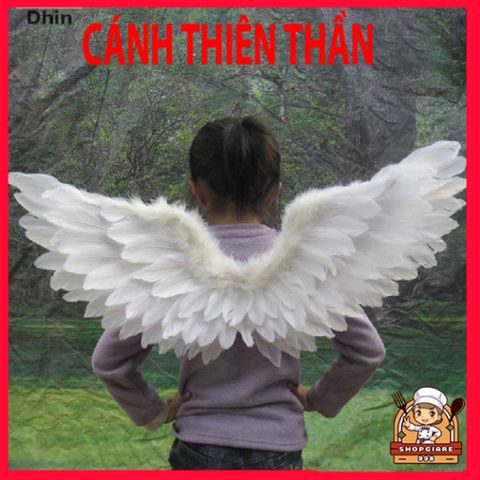 Cánh Lông Vũ Trẻ Em Trắng - Đạo Cụ Tiệc Tùng Hóa Trang, Dễ Dàng Mang Theo, An Toàn, Thân Thiện Với Môi Trường