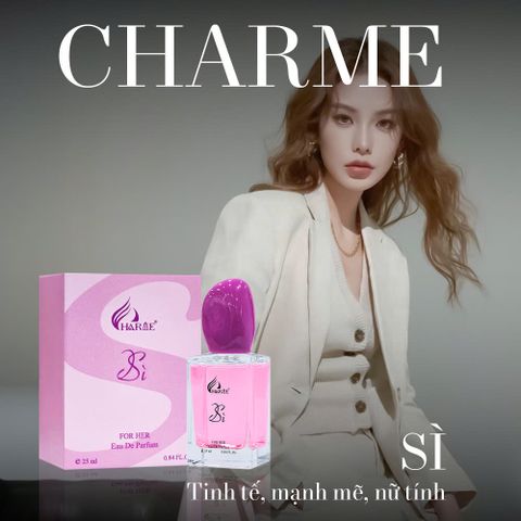 Nước Hoa Nữ Charme Sì - Hương Hoa Cỏ Thanh Lịch, Lưu Hương Lâu, Dung Tích 25ml, Phù Hợp Ngày Đêm Cho Phái Đẹp
