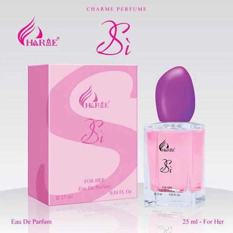 Nước Hoa Nữ Charme Sì - Hương Hoa Cỏ Thanh Lịch, Lưu Hương Lâu, Dung Tích 25ml, Phù Hợp Ngày Đêm Cho Phái Đẹp
