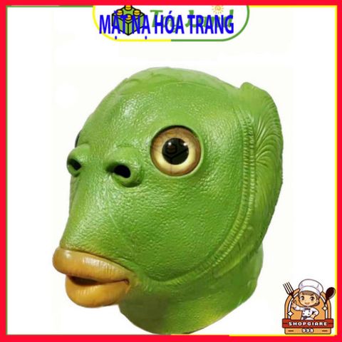 Mặt Nạ Ếch Xanh Silicone Cao Cấp - Mặt Nạ Hóa Trang Đầu Cá Dày Đẹp Cho Tiệc Tùng Halloween và Cosplay