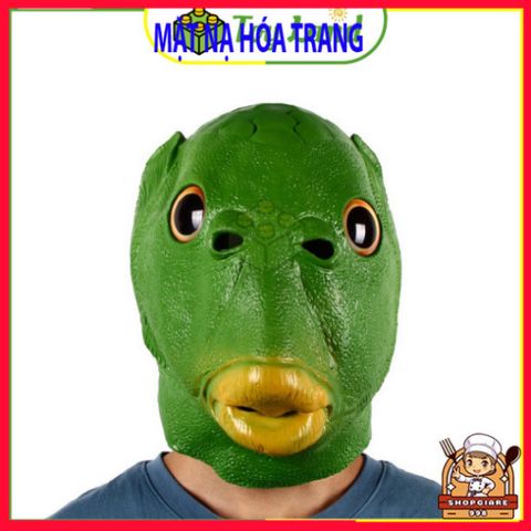 Mặt Nạ Ếch Xanh Silicone Cao Cấp - Mặt Nạ Hóa Trang Đầu Cá Dày Đẹp Cho Tiệc Tùng Halloween và Cosplay