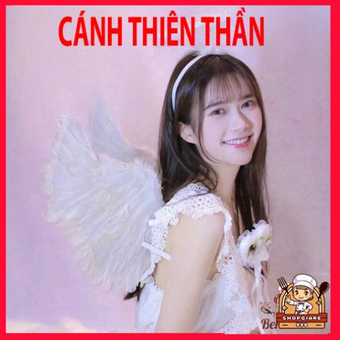 Bộ Cánh Thiên Thần Trắng Cho Bé - Cánh Lông Vũ Cosplay Dự Tiệc Hóa Trang, Nguyên Liệu An Toàn, Kèm Dây Đeo Thoải Mái