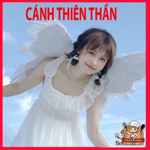 Bộ Cánh Thiên Thần Trắng Cho Bé - Cánh Lông Vũ Cosplay Dự Tiệc Hóa Trang, Nguyên Liệu An Toàn, Kèm Dây Đeo Thoải Mái