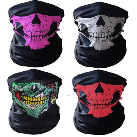 Combo 8 Khăn Đa Năng Hình Xương Sọ - Khẩu Trang Thoáng Mát Vải Cotton Cho Phượt, Dã Ngoại - 8 Màu Sắc Thời Trang