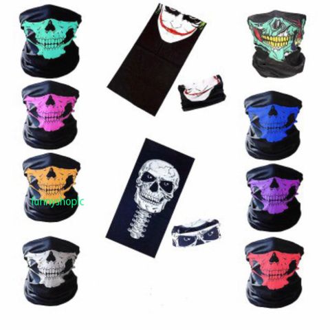 Khăn Đa Năng Hình Đầu Lâu Xương Xanh Gradient - Vải Lanh Thoáng Mát, Co Giãn, Đa Dụng Cho Các Hoạt Động Ngoài Trời