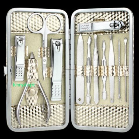 Bộ 12 Món Dụng Cụ Cắt, Bấm Móng Tay Inox Chống Gỉ - Hộp Sang Trọng Tiện Dụng Cho Chăm Sóc Cá Nhân