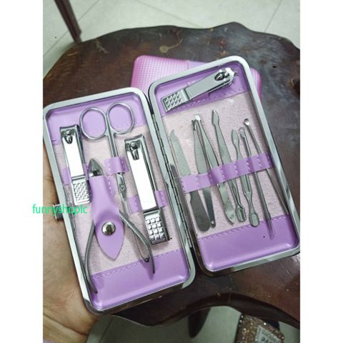 Bộ 12 Món Dụng Cụ Cắt, Bấm Móng Tay Inox Chống Gỉ - Hộp Sang Trọng Tiện Dụng Cho Chăm Sóc Cá Nhân