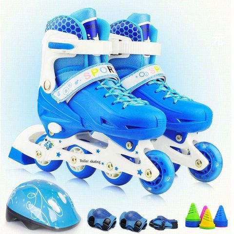 Giày Patin Trẻ Em Đường Phố - Giày Patin Sport Có Đèn Flashing, Bộ Bảo Hộ & Ba Lô - Cho Nhóc Từ 6 Đến 11 Tuổi