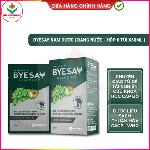 Nước Giải Rượu Byesay Nam Dược – Hỗ Trợ Giảm Say Rượu, Tăng Cường Giải Độc Gan - Hộp 6 Túi Tiện Lợi