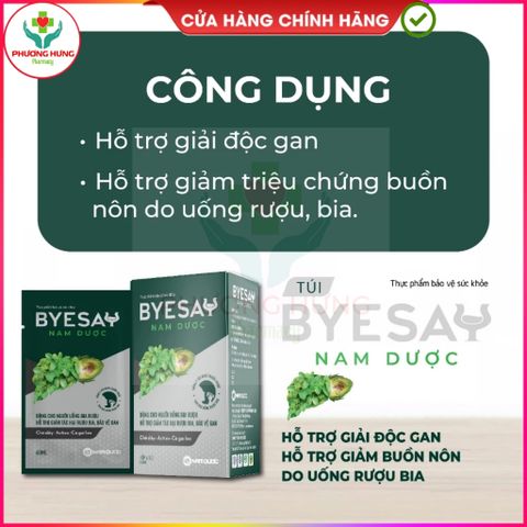 Nước Giải Rượu Byesay Nam Dược – Hỗ Trợ Giảm Say Rượu, Tăng Cường Giải Độc Gan - Hộp 6 Túi Tiện Lợi