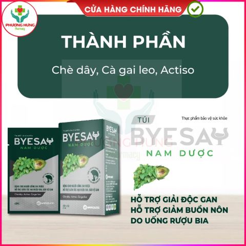 Nước Giải Rượu Byesay Nam Dược – Hỗ Trợ Giảm Say Rượu, Tăng Cường Giải Độc Gan - Hộp 6 Túi Tiện Lợi