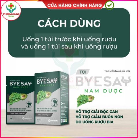 Nước Giải Rượu Byesay Nam Dược – Hỗ Trợ Giảm Say Rượu, Tăng Cường Giải Độc Gan - Hộp 6 Túi Tiện Lợi