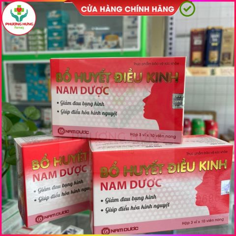 Bổ Huyết Điều Kinh Nam Dược - Giảm Đau Bụng Kinh, Điều Hòa Kinh Nguyệt - Hộp 30 Viên Tiêu Chuẩn Việt Nam