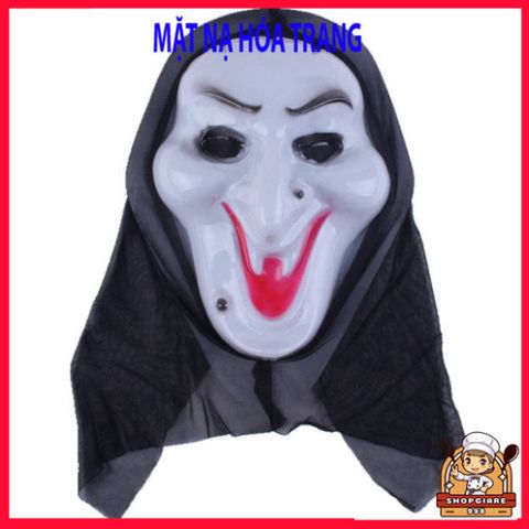 Mặt Nạ Scream Halloween - Phụ Kiện Thời Trang Đen Hood Ma Mặt Đáng Sợ Cho Các Dịp Kinh Hoàng và Nhập Vai