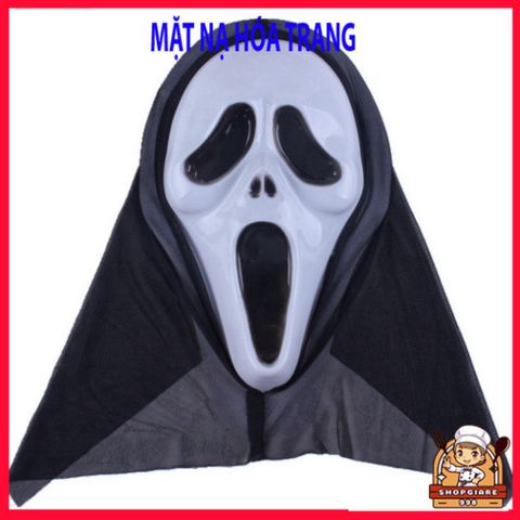 Mặt Nạ Scream Halloween - Phụ Kiện Thời Trang Đen Hood Ma Mặt Đáng Sợ Cho Các Dịp Kinh Hoàng và Nhập Vai