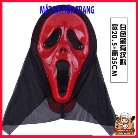 Mặt Nạ Scream Halloween - Phụ Kiện Thời Trang Đen Hood Ma Mặt Đáng Sợ Cho Các Dịp Kinh Hoàng và Nhập Vai