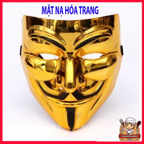 Mặt Nạ Hacker Chúa Anonymous Cực Ngầu - Phụ Kiện Thời Trang Cosplay Halloween - Màu Vàng, Bạc, Đen, Trắng