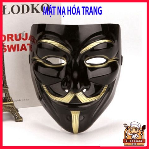 Mặt Nạ Hacker Chúa Anonymous Cực Ngầu - Phụ Kiện Thời Trang Cosplay Halloween - Màu Vàng, Bạc, Đen, Trắng